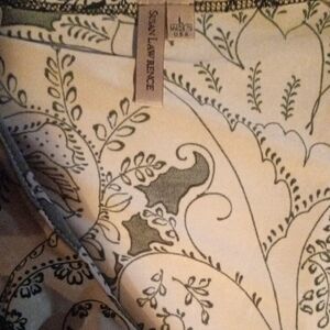 Sam Lawrence Beige and Green Patterned Fabric